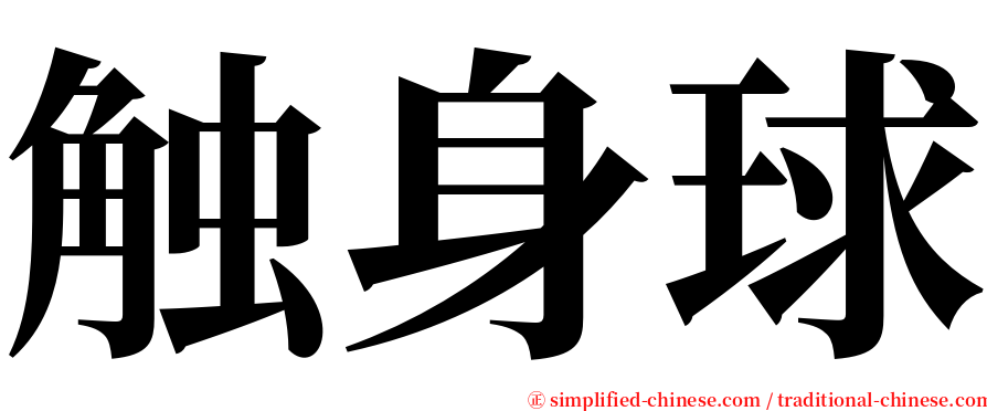 触身球 serif font