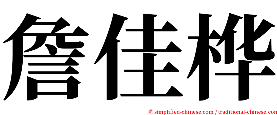 詹佳桦 serif font