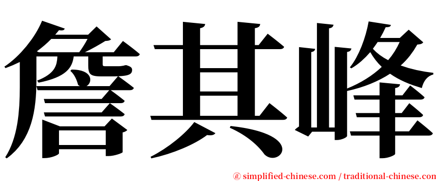詹其峰 serif font