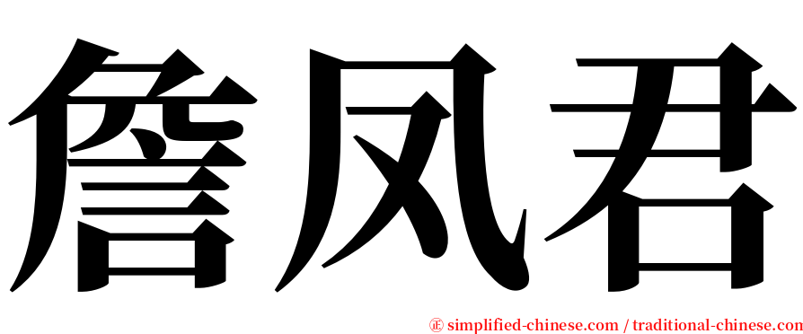 詹凤君 serif font