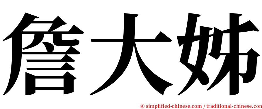 詹大姊 serif font