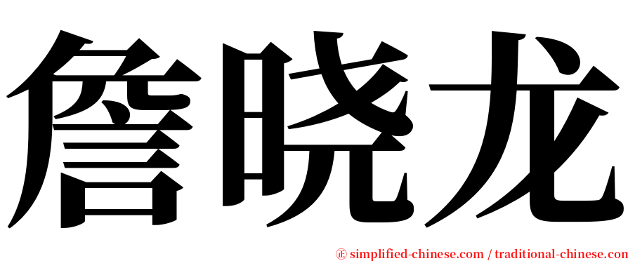 詹晓龙 serif font