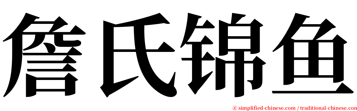 詹氏锦鱼 serif font