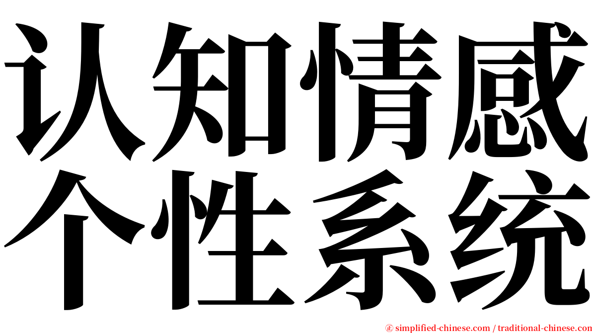 认知情感个性系统 serif font