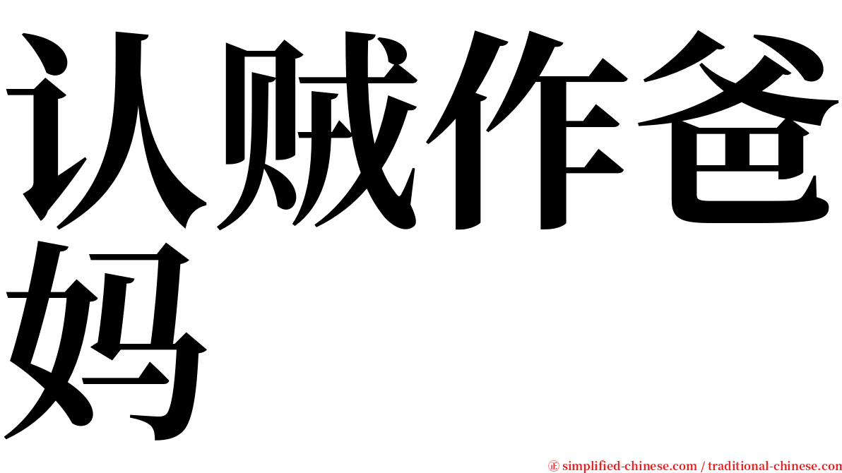 认贼作爸妈 serif font