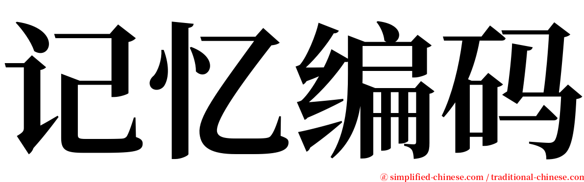 记忆编码 serif font