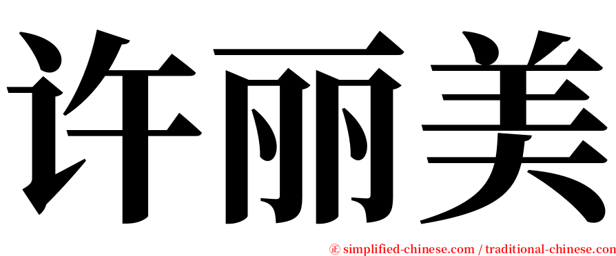 许丽美 serif font