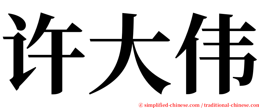 许大伟 serif font