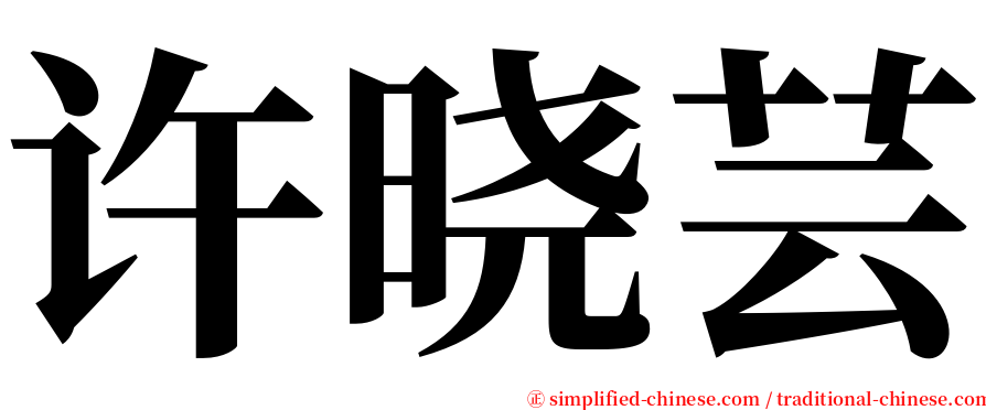 许晓芸 serif font