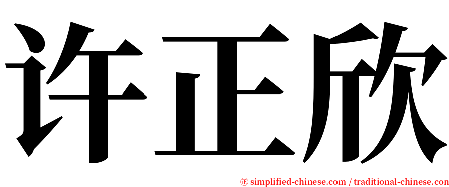 许正欣 serif font