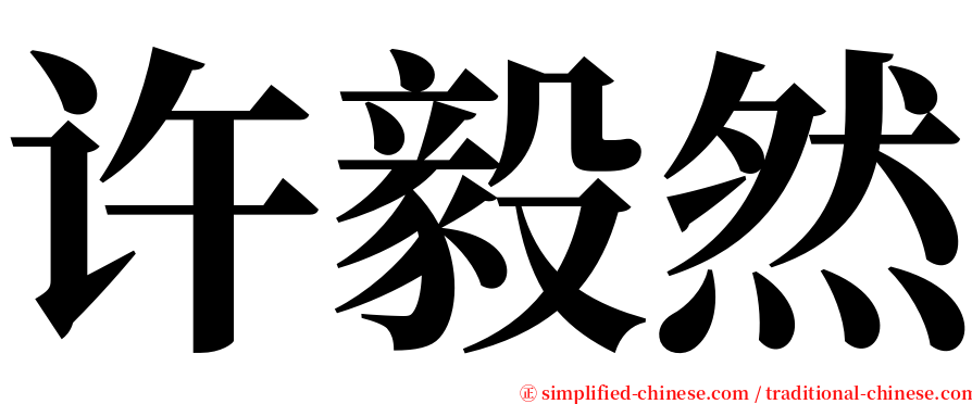 许毅然 serif font