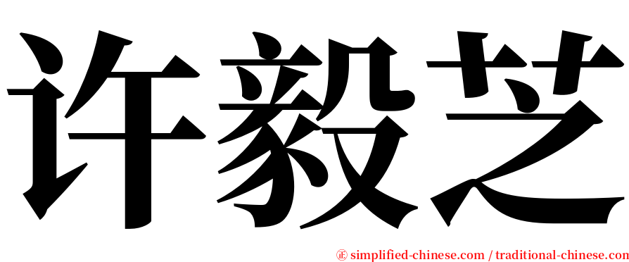 许毅芝 serif font