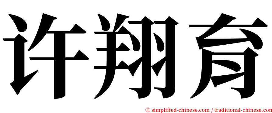 许翔育 serif font