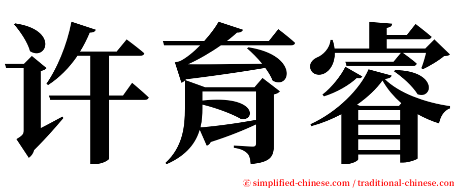 许育睿 serif font