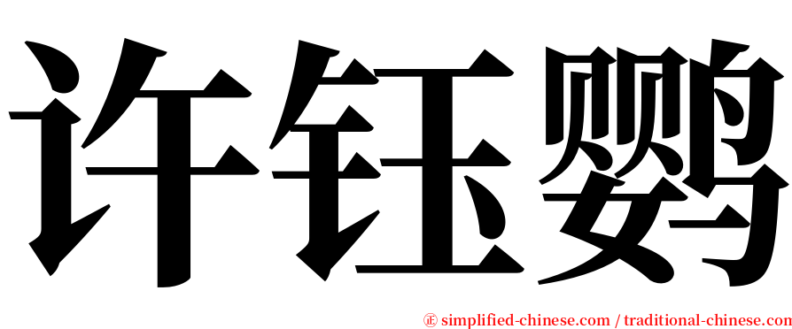 许钰鹦 serif font