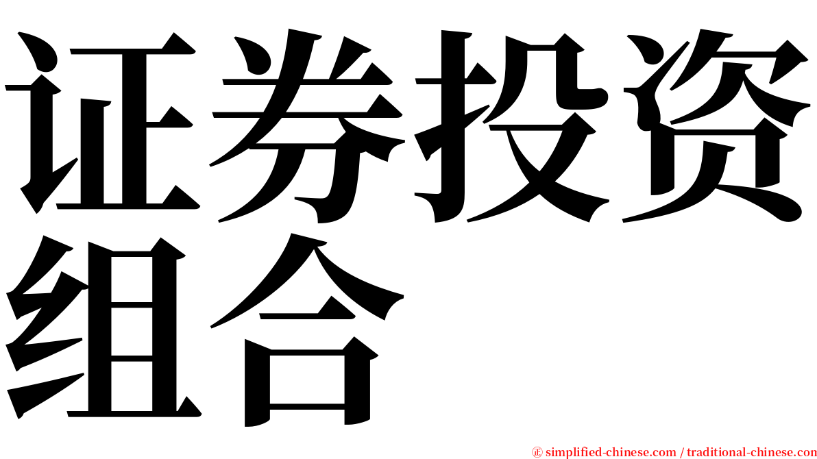 证券投资组合 serif font