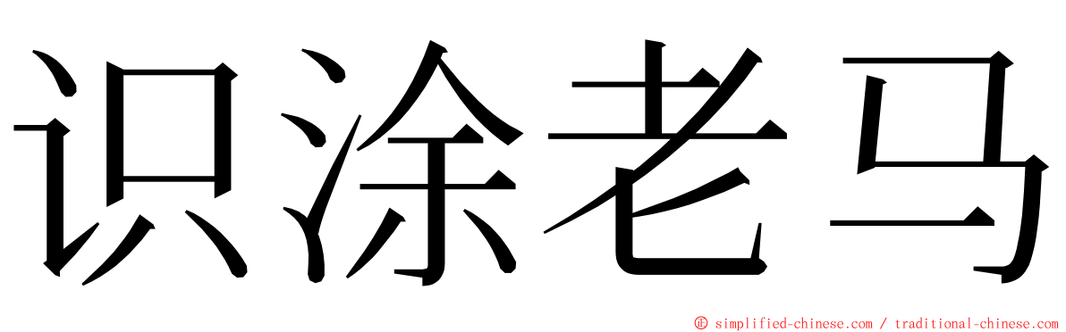 识涂老马 ming font