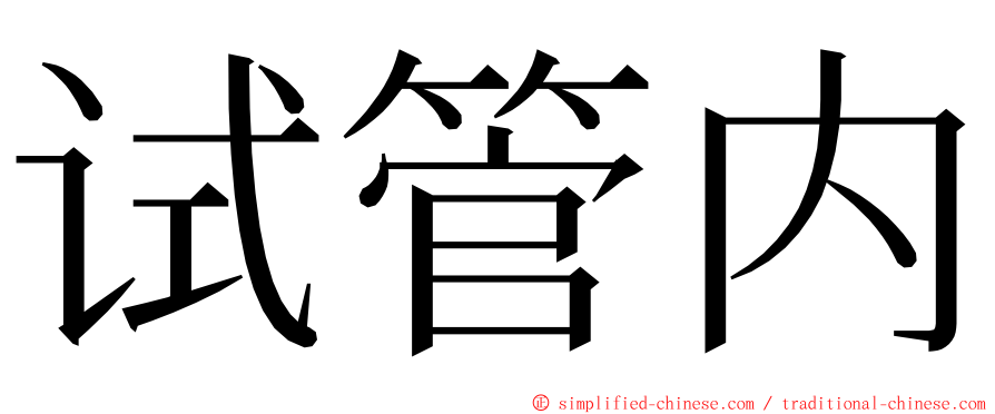 试管内 ming font