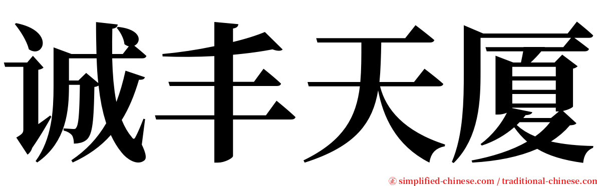 诚丰天厦 serif font