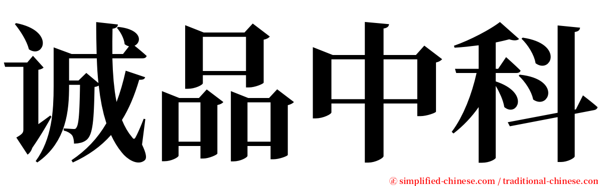 诚品中科 serif font