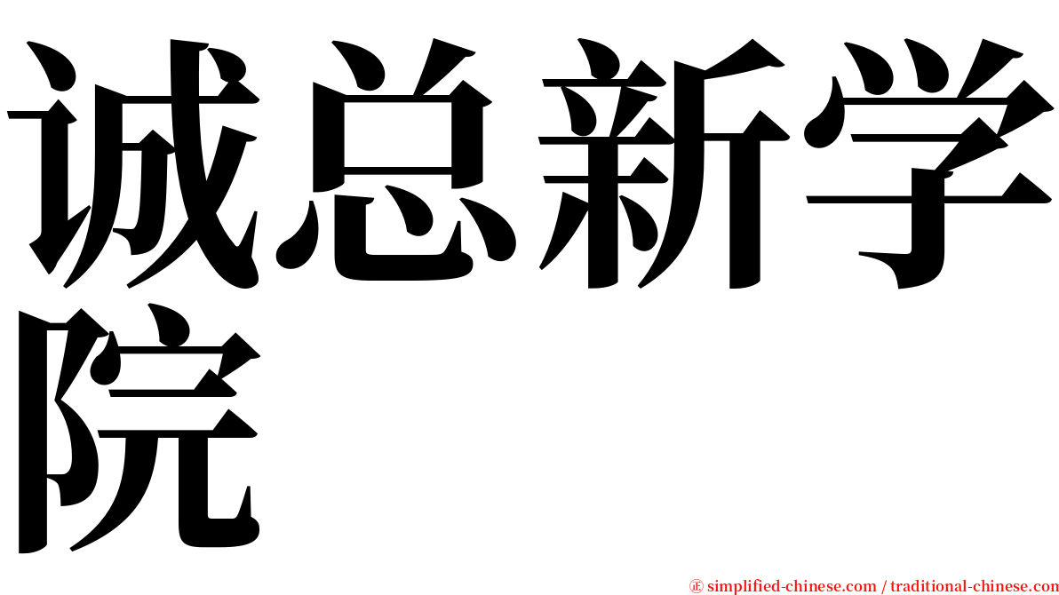 诚总新学院 serif font