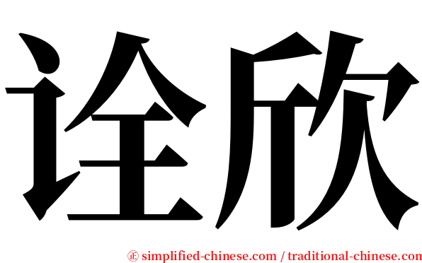 诠欣 serif font