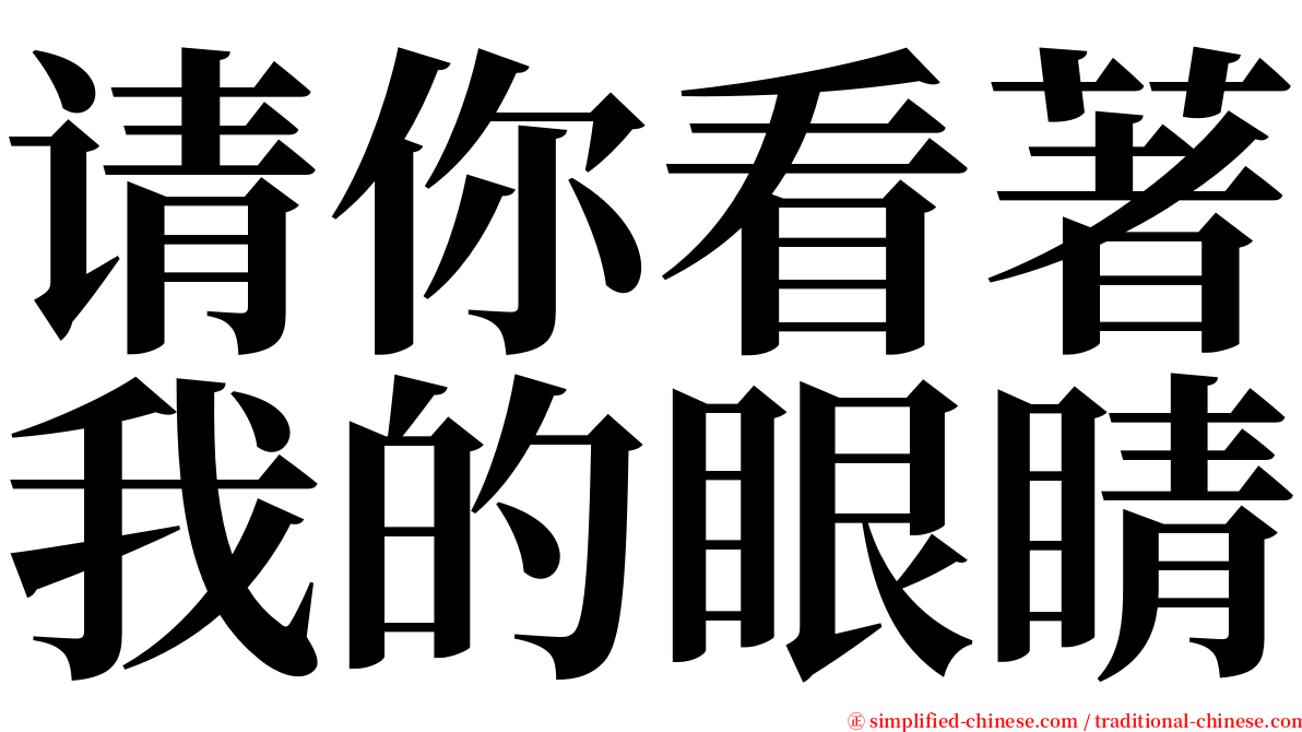 请你看著我的眼睛 serif font