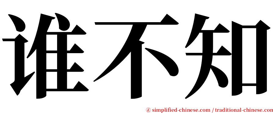 谁不知 serif font