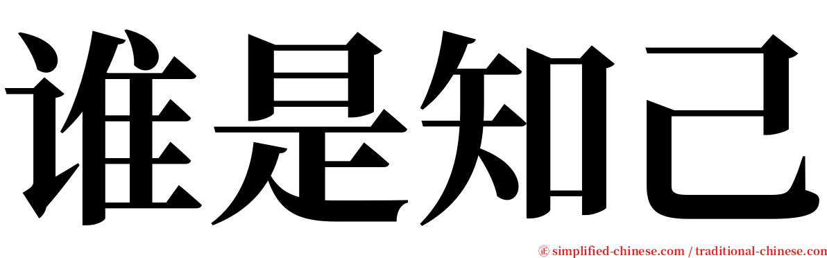 谁是知己 serif font