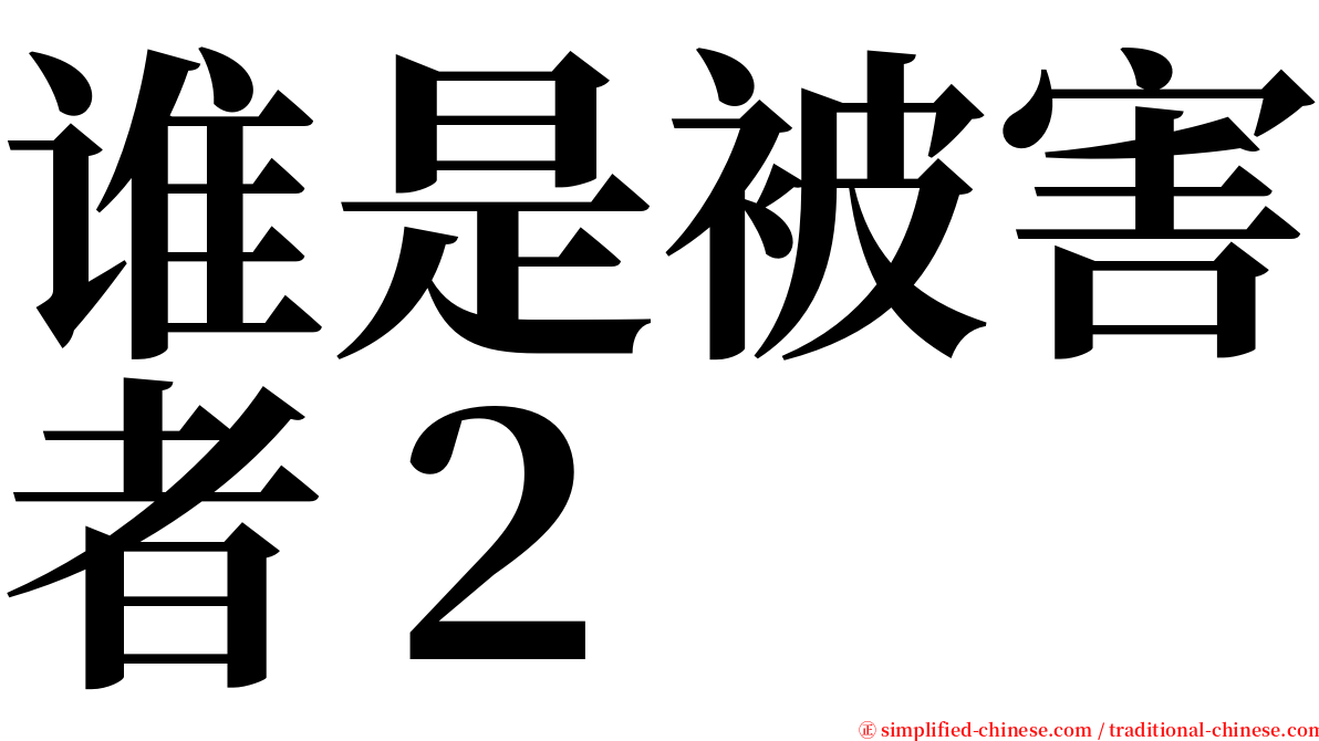 谁是被害者２ serif font