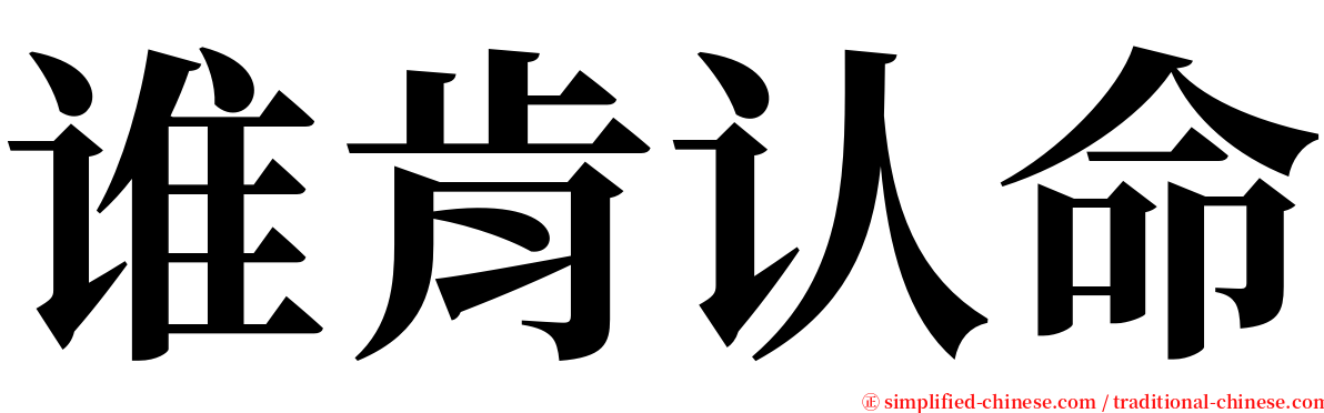 谁肯认命 serif font