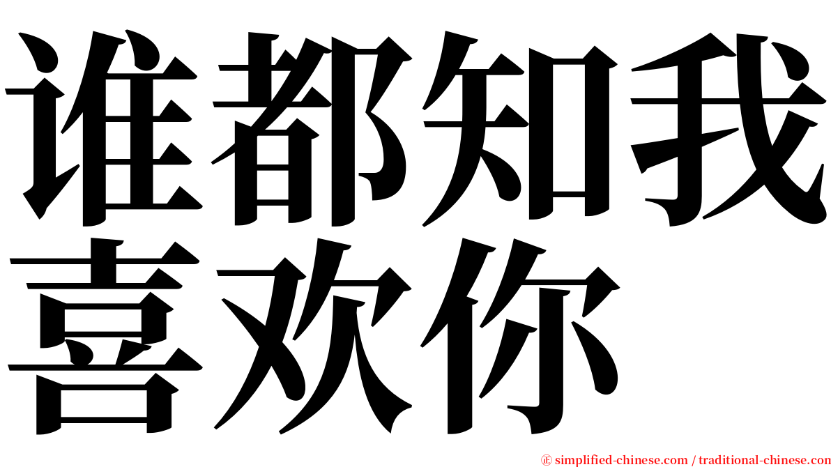 谁都知我喜欢你 serif font