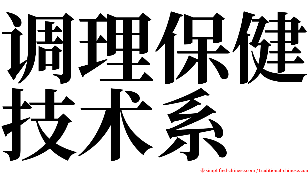 调理保健技术系 serif font