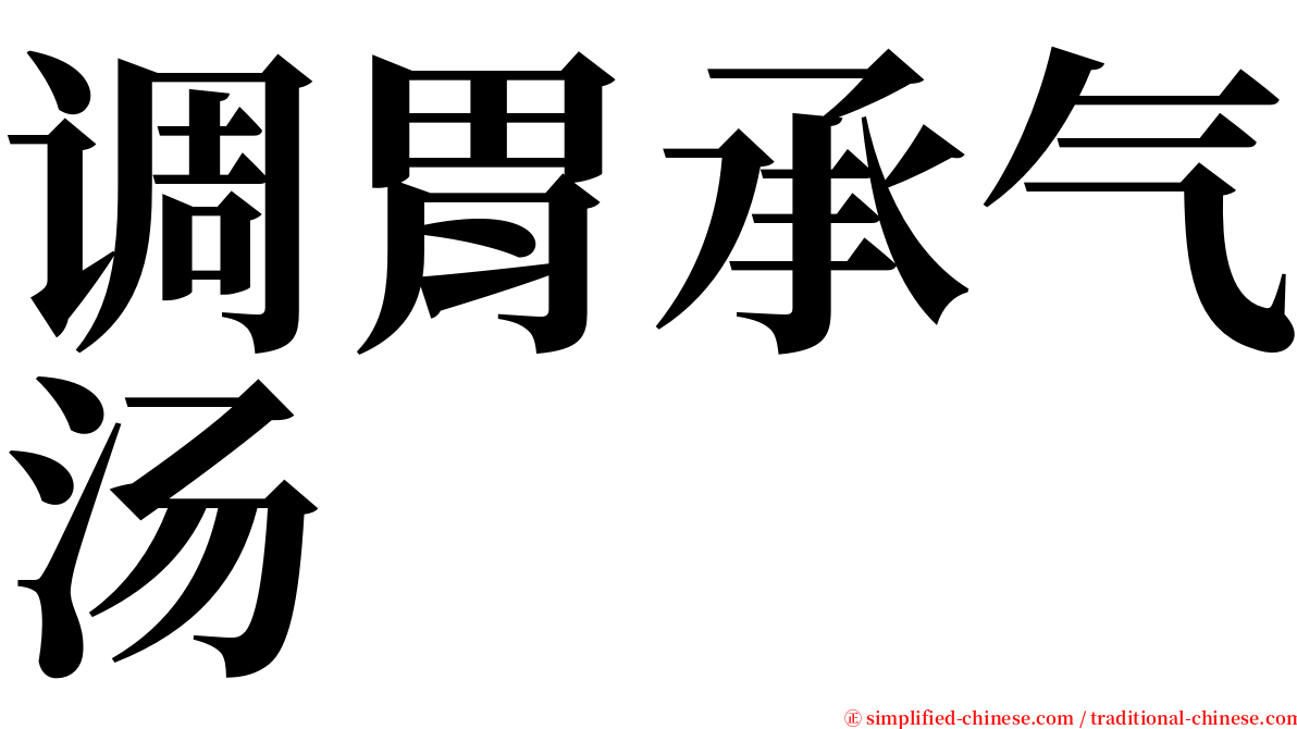 调胃承气汤 serif font