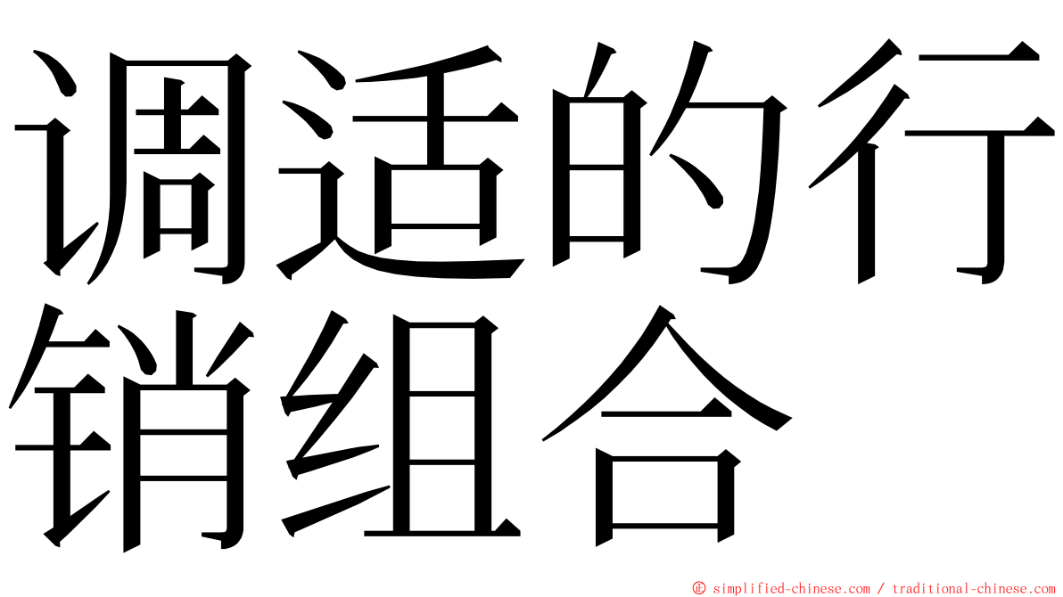 调适的行销组合 ming font