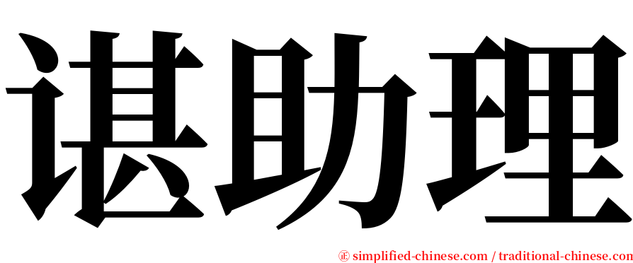 谌助理 serif font