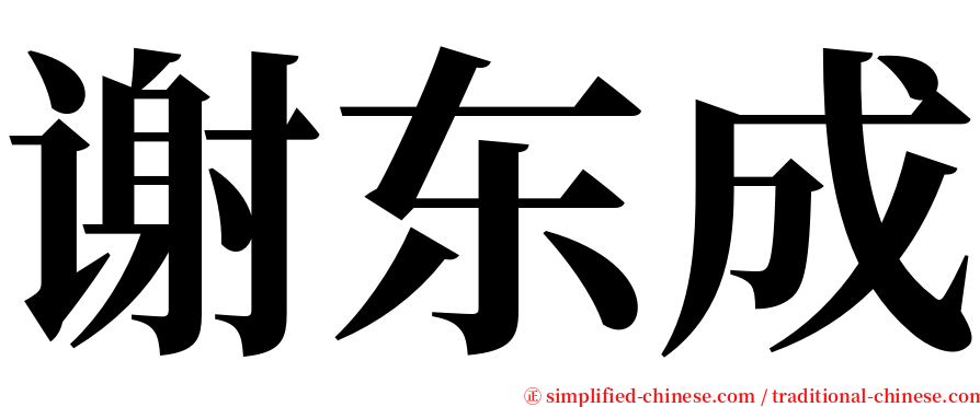 谢东成 serif font