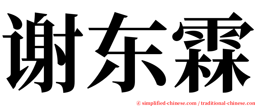 谢东霖 serif font