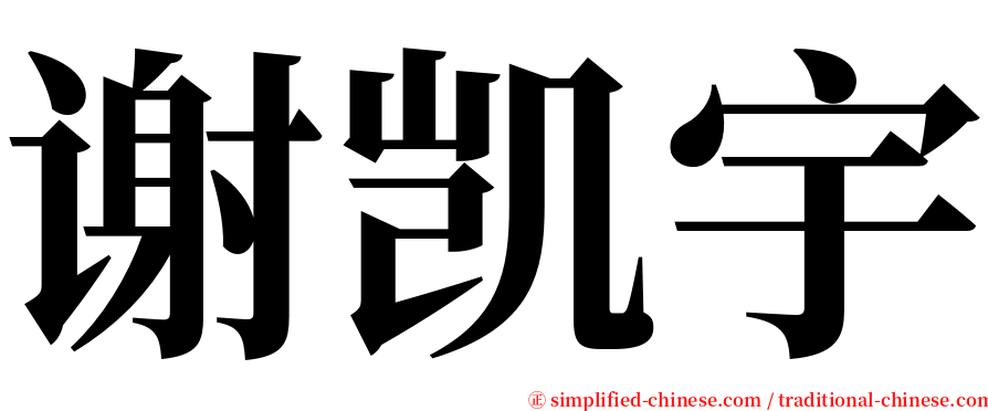 谢凯宇 serif font