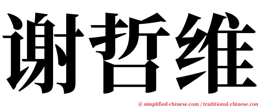 谢哲维 serif font