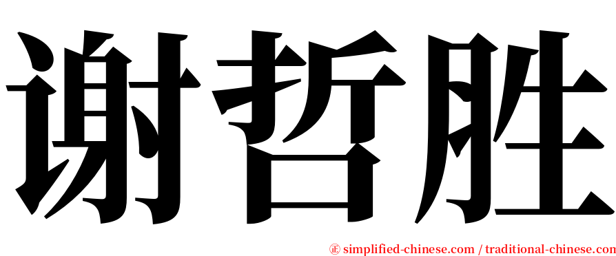 谢哲胜 serif font