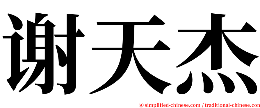 谢天杰 serif font