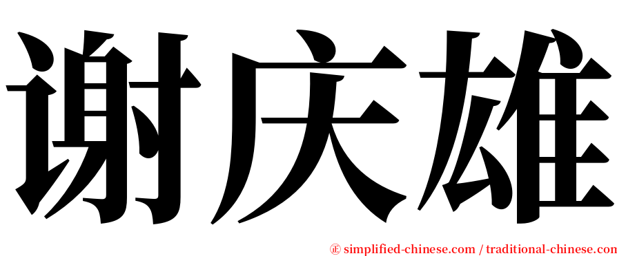 谢庆雄 serif font