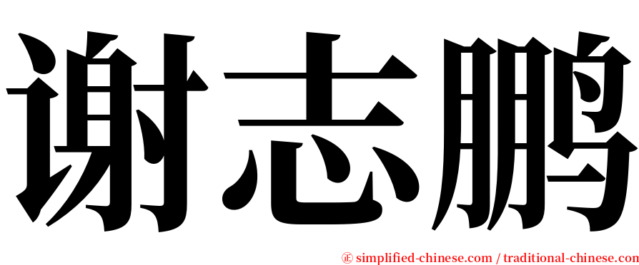 谢志鹏 serif font