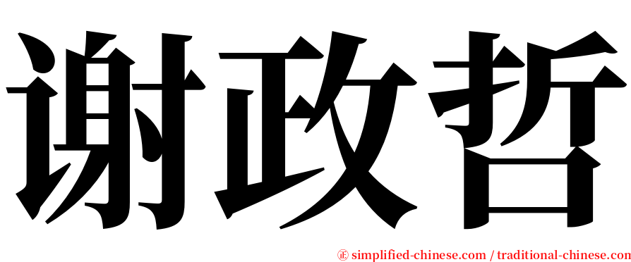 谢政哲 serif font