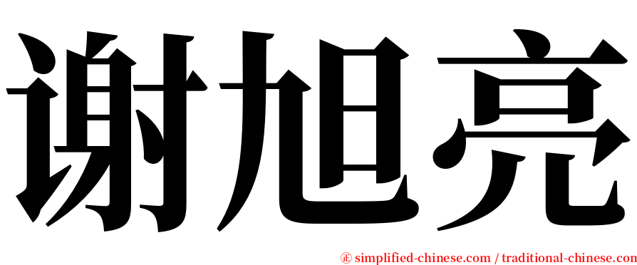 谢旭亮 serif font