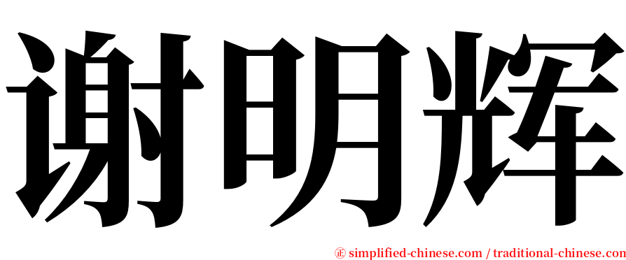 谢明辉 serif font