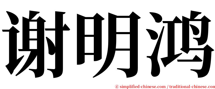 谢明鸿 serif font