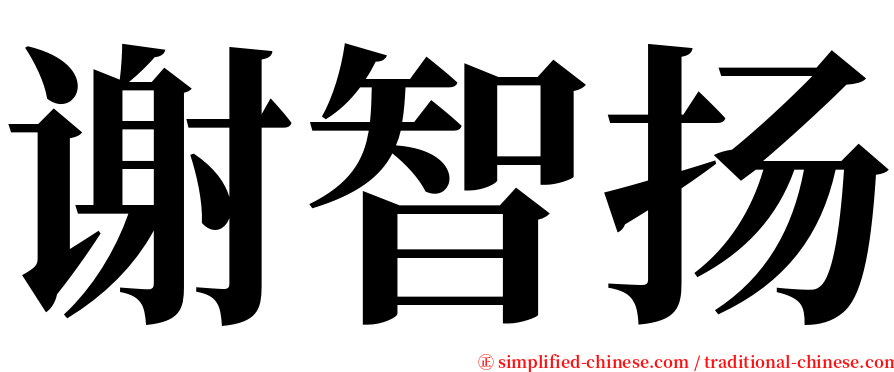 谢智扬 serif font