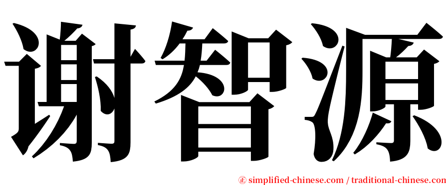 谢智源 serif font